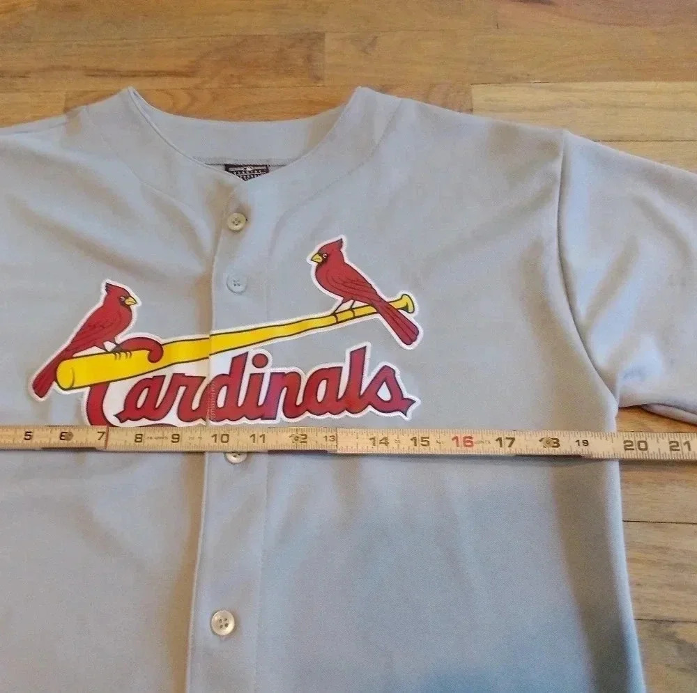 St. Louis Cardinals #16 Wong Gray Short Sleeve Majestic Jersey Youth Size XL - Picture 4 of 9